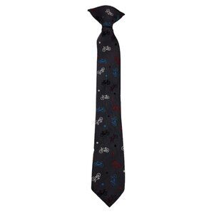 Boys Clip On Neck Tie Bicycles Blue Unique 11"x2"‎ EUC